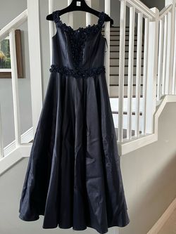 Basix black label Blue Size 8 Floor Length Jersey A-line Dress on Queenly