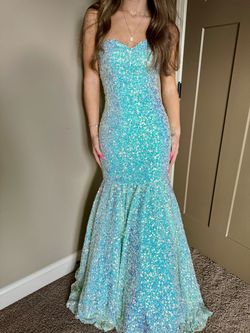 Christina Wu Green Size 0 Strapless Sweetheart Mermaid Dress on Queenly