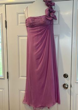 Teri Jon Pink Size 10 One Shoulder A-line Dress on Queenly