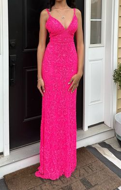Style 54376 Sherri Hill Pink Size 0 Jersey Tall Height Mermaid Dress on Queenly