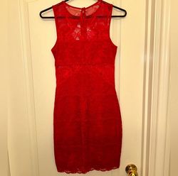 Guess Red Size 4 Mini Cocktail Dress on Queenly