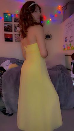 Bill Levkoff Yellow Size 6 Prom Strapless A-line Dress on Queenly