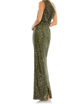 Style 26694 Mac Duggal Green Size 16 Plus Size Polyester 26694 One Shoulder A-line Dress on Queenly