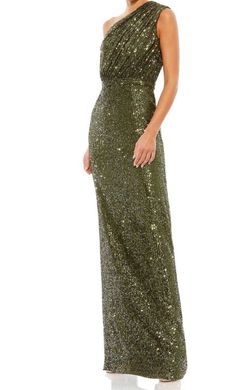 Style 26694 Mac Duggal Green Size 16 Plus Size Polyester 26694 One Shoulder A-line Dress on Queenly