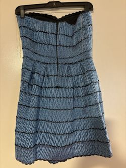 Wow couture Blue Size 4 Strapless Nightclub Cocktail Dress on Queenly
