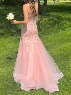 Amarra Pink Size 2 Jersey Square Pageant Square Neck Ball gown on Queenly