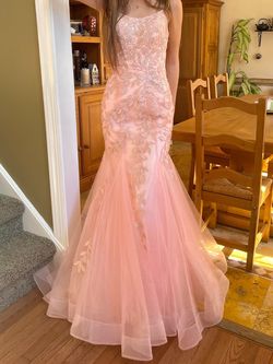 Amarra Pink Size 2 Jersey Square Pageant Square Neck Ball gown on Queenly