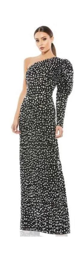 Style 10768 Mac Duggal Black Size 16 Jersey One Shoulder Side Slit A-line Dress on Queenly