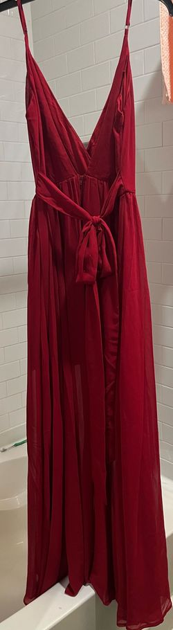 Style CD21176 Windsor Red Size 12 Plus Size A-line Dress on Queenly