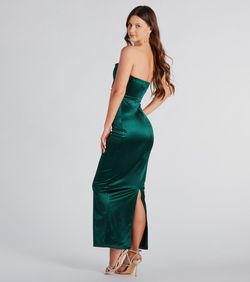 Style 05002-7830 Windsor Green Size 4 Mini Floor Length Side slit Dress on Queenly