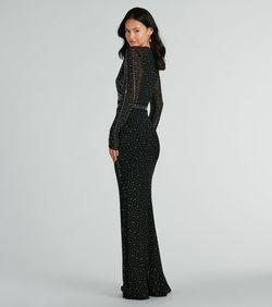 Style 05002-8109 Windsor Black Size 0 Cut Out 05002-8109 Jewelled Jersey Mermaid Dress on Queenly