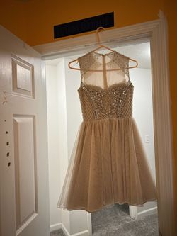 Jovani  Nude Size 2 50 Off Floor Length Bridgerton Jovani A-line Dress on Queenly