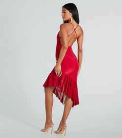 Style 05101-2996 Windsor Red Size 4 Jersey 05101-2996 Spaghetti Strap Cocktail Dress on Queenly