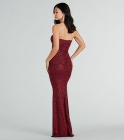 Style 05002-7528 Windsor Red Size 12 Bridesmaid Sweetheart Floor Length Mermaid Dress on Queenly