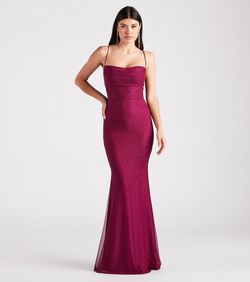 Style 05002-7500 Windsor Pink Size 8 Sheer A-line Tall Height Jewelled Straight Dress on Queenly