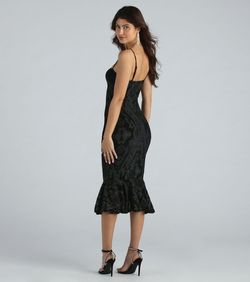 Style 05101-2516 Windsor Black Size 4 Velvet Wednesday Sheer Prom Cocktail Dress on Queenly