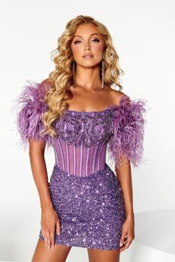Style PS23731C Portia and Scarlett Purple Size 10 Ps23731c Mini Pageant Cocktail Dress on Queenly