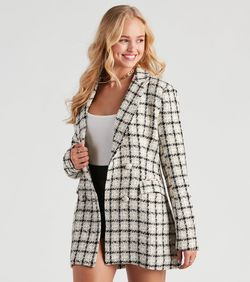 Style 06204-1535 Windsor White Size 12 06204-1535 Tweed Long Sleeve Straight Dress on Queenly