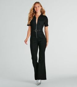 Style 06602-0471 Windsor Black Size 12 Plus Size Floor Length Jumpsuit Dress on Queenly
