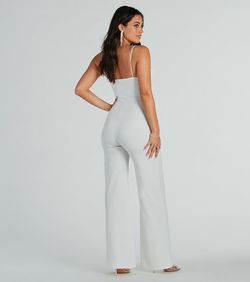 Style 06502-2445 Windsor White Size 12 Sorority Tall Height Bridal Shower Plus Size Jumpsuit Dress on Queenly