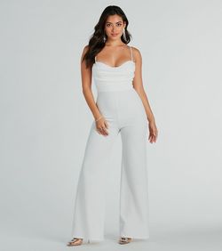 Style 06502-2445 Windsor White Size 12 Sorority Tall Height Bridal Shower Plus Size Jumpsuit Dress on Queenly
