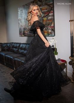 Style 70630 Rachel Allan Black Size 4 70630 Tulle Ball gown on Queenly