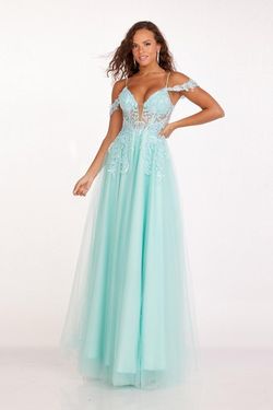 Style 90242 Abby Paris Blue Size 4 Military Prom Floor Length Straight Dress on Queenly