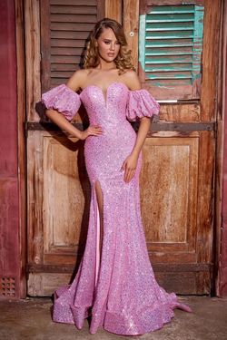 Style PS23080 Portia and Scarlett Pink Size 2 Pageant Tall Height Black Tie Side slit Dress on Queenly