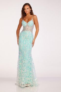 Style 90228 Abby Paris Green Size 0 Turquoise Prom Straight Dress on Queenly
