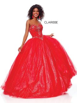 Style 3811 Clarisse Red Size 12 Tall Height Ball gown on Queenly