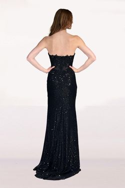 Style 90269 Abby Paris Black Tie Size 00 Floor Length Side slit Dress on Queenly