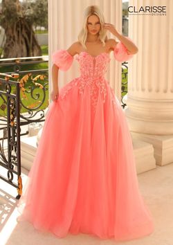 Style 810721 Clarisse Orange Size 10 Prom Tall Height Ball gown on Queenly