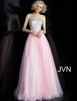 Style JVN52131 Jovani Pink Size 4 Prom Strapless Pageant Ball gown on Queenly