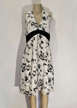 White House Black Market White Size 14 Halter Cocktail Military A-line Dress on Queenly