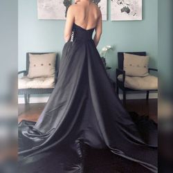 Jovani Black Size 0 Backless Flare Appearance Ball gown on Queenly