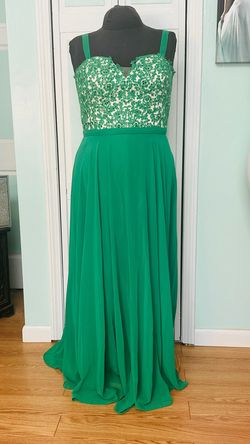 Style SC7209 Sydney's Closet Green Size 22 Strapless Prom Floor Length A-line Dress on Queenly
