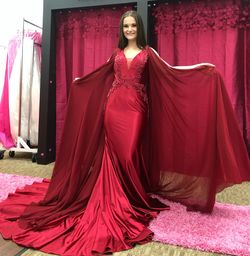 Rachel Allan Red Size 8 Prom Pageant Floor Length Mermaid Dress on Queenly