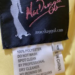 Mac Duggal Yellow Size 2 Medium Height Jersey Prom Military Square Mermaid Dress on Queenly