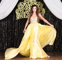 Mac Duggal Yellow Size 2 Jersey Square Mermaid Dress on Queenly
