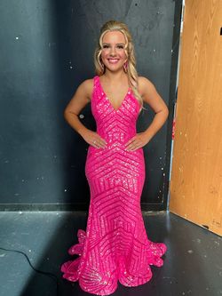 Style 59762 Jovani Pink Size 4 59762 Pageant Floor Length Mermaid Dress on Queenly