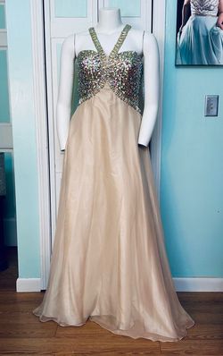 Style 1145 Party Time Formals Nude Size 16 Bridgerton Plus Size A-line Dress on Queenly