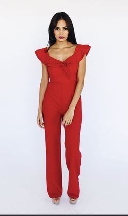 Luxxell Red Size 2 Jumpsuit Dress on Queenly