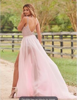 Style 7011 Rachel Allan Pink Size 12 Plus Size 50 Off A-line Dress on Queenly