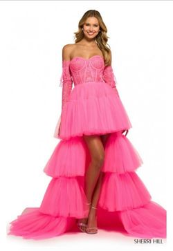Sherri Hill Pink Size 0 Strapless Prom Fun Fashion Floor Length Ball gown on Queenly