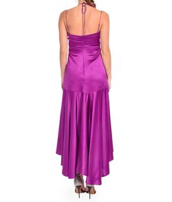 Style 1-1247145033-3855 DELFI COLLECTIVE Purple Size 0 Halter Tall Height Cocktail Dress on Queenly