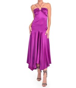 Style 1-1247145033-3855 DELFI COLLECTIVE Purple Size 0 Silk V Neck Halter Cocktail Dress on Queenly