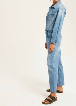 Style 1-1297784178-2696 Listicle Blue Size 12 Sleeves Jersey Long Sleeve Jumpsuit Dress on Queenly