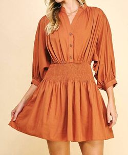 Style 1-1331637743-3011 PINCH Brown Size 8 High Neck Mini Cocktail Dress on Queenly