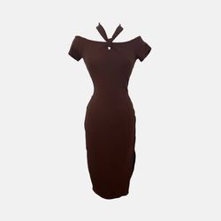 Style 1-1570047854-2696 heartloom Brown Size 12 Spandex Plus Size Cocktail Dress on Queenly