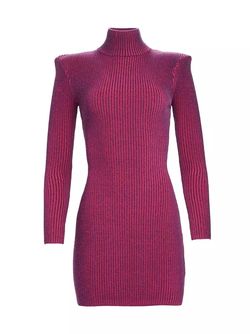 Style 1-1669393688-3236 SER.O.YA Purple Size 4 Sleeves High Neck Long Sleeve Mini Cocktail Dress on Queenly